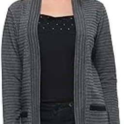 frenchtrendz Women Cotton Jacquard Pocket Shrug(XS-4XL)-picture-8
