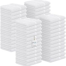 Avalon Towels Cotton Washcloths – (Pack of 48) Size 12x12 Inches, 100% Ring Spun Cotton, Soft & Absorbent Face Towels, Gym Towels, Hotel and Spa Quality, Reusable Fingertip Towels (White)-13