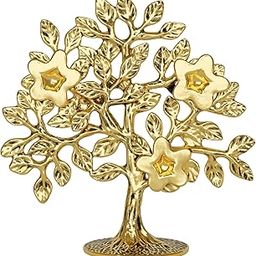 Arthise Pure Brass Kalpavriksha Tree (6.5 Inch, 400 g) | Brass Decoration Items for Home | Karpaga Viruksham Tree | Fengshui Items for Home Decor-image-56