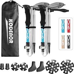 2 PCS Collapsible Trekking Poles Set Men Women Walking Poles Lightweight Hiking Sticks for Trekking Camping Traveling Climbing-image-3