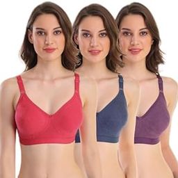 Pooja Ragenee Non Padded Free Wire Bra for Womens (Pack of 3)-image-39
