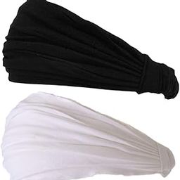 CCHARM Black & White 2-Pack Japanese Bandana Headbands for Men and Women ââ‚¬â€œ Comfortable Head Bands with Elastic Secure Snug Fit Ideal Runners Fitness Sports Football Tennis Stylish Lightweight M-image-41