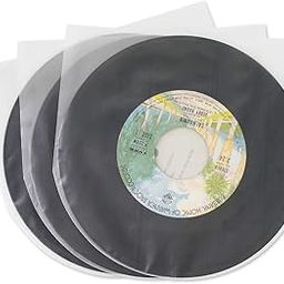 sdroceRyaM 50PCS 10 Inches Vinyl Record Inner Sleeves Anti Static Plastic Round Bottom Protective Sleeves for 78 RPM SP Vinyl Record, Translucent-image-0