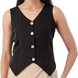 anvi be yourself Corset Waistcoat Vest | Sleeveless V-Neck Waist Coat | Formal Suit Jacket Korean Style Tops for Women-picture-18
