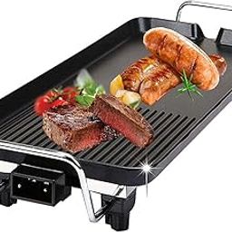 Grill Electric Grill Smokeless Grill Portable Korean BBQ Grill with Turbo Smoke Extractor Technology, Non-stick Removable Grill Plate, Tempered Glass Lid, Great for Part-19