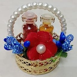 Haldi/pasupu kumkum Return Gifts Pack of 12 (Metal, Multicolour) with Beads Handle, 570 gram-image-67