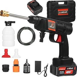 MECRAAF® 48Vf Cordless Portable Wireless Pressure Washer Gun High Pressure Water Gun for Car Wash Bike Washing Cleaning | Adjustable Nozzle and 5M Hose Pipe (Double_Battery)-picture-14