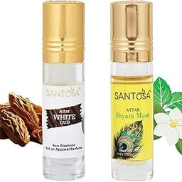 Santosa White Oud & Shyam Masti Attar Roll-On Perfume Set, 6ml Each, Alcohol-Free, Traditional Scent-image-46