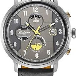 Octane Aerobatics Anthracite Dial Chronograph Leather Strap Watch for Men-NS1857KL01-picture-37