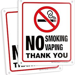 iSYFIX No Smoking No Vaping Sign – 2 Pack 6x7 Inch – 40 mil Thick Polystyrene Plastic, Laminated for Ultimate UV, Weather, Scratch, Water and Fade Resistance, Indoor & Outdoor-image-41