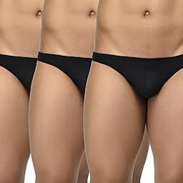 BASIICS Magic Flash Antimicrobial Semi-SeamlessThongs Underwear for Men (Pack of 3) Black-image-17