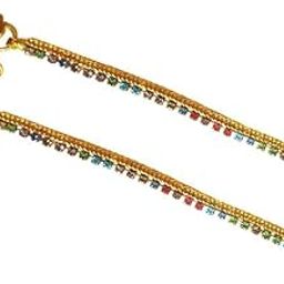 MKRM Women's Daily Use Base Metal Alloy Fixed Flower Pattern Panchaloha Anklet (Gold) - 1 Pair - 10 inch Length - Suitable For Almost Every Feet-image-24