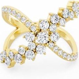 Criss-Cross Diamond Cluster Ring in 925 Sterling Silver & Gold Vermeil | 1.2 Carat Lab-Grown Diamonds | IGI Certified | Elegant Statement Ring for Women-image-38