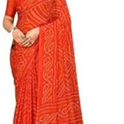Fashion Women's Chiffon Fancy Bandhej Printed Saree With Blouse Piece, Saree for Women, Sarees for Wedding (26502, Unstitched Blouse Piece)-53
