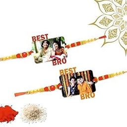 Mahajan Creation Personalized Best Bro Rakhi with Photo | Customized Rakhi for Brother | Unique Raksha Bandhan Gift Keepsake-image-94