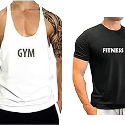 Men's Solid and Colorblock Sleeveless Gym Vest and Active Vest In Multicolor With Pack Of 2pcs-image-66