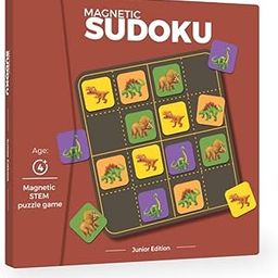 Pelikas Toyz Sudoku Mind Games Children, Puzzles for Kids 4 to 6 Years Old, Gift for Boys Girls, Educational Toys Magnalogix Magnetic Games, Sudoku Junior Dinosaur-21