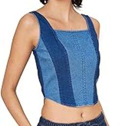 Women's SF Jeans Medium Blue Top Slim Fit,Medium Stone,XS-image-8