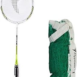 Flypower Badminton Racket Agni 3 with NET 650 Green, Multicolor-image-16