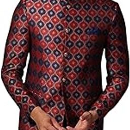 Men’s Bandhgala – Jacquard Silk Blend Ethnic Jacket for Men – Regular Fit Wedding & Festivals – Dry Clean Only-image-27