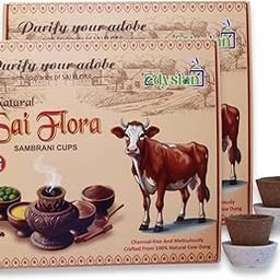 Sai Flora Sambrani Cup | Cow Dung and Guggul Loban Dhoop-12 Cups Each with 1 Burner Plate (Pack of 3, 36 Cups).-image-60