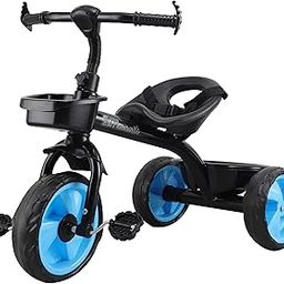 Maanit Baby Kids Paddle Tricycle with Back Tokri (Blue, Without Parental Handle)-image-19