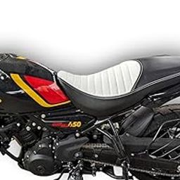 autoleopard Guerrilla/GRR 450 Split Bike SEAT Cover.PU Leather .Dual White/Black Tone Colour Nylon Stitch 10 mm Cushion Foam .All Weather Proof.Rope PROVIDED-image-46