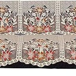 Kuber Industries Floral Cotton 3 Seater Net Sofa Slip Cover, 70" x 29", Set of 2, Brow-image-90