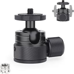 Innorel Mini Ball Head- C19 Mount Tripod Head-Cnc Metal Low Profile Ballhead 360° Pan 90° Tilt Tripods Mount With 3 8" To 1 4" Adapter Ballheads, Max Load 6.61 Lb 3Kg For Phone Dlsr Camera Mini-image-43