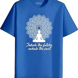 indissh Men's Regular Fit Cotton Yoga Print T-Shirt-picture-29