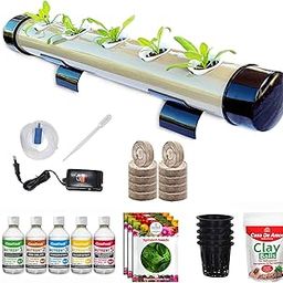 Casa De Amor Hydroponics Kit for 5 Plants Home, Garden, Small Balconies, nutrients & All Essentials to Start Growing Plants Indoor & Outdoor hydroponic Gardening (Set of 1) (Cream)-picture-21