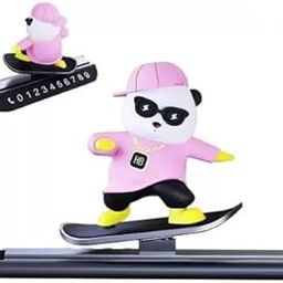 CLOUDSALE Car Skateboard Sliding Teddy Ornaments Cute Car Interior Deshboard Decorations for Car, Office, Home (Pink).-picture-23