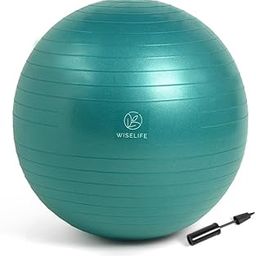 Wiselife Gym Ball,Physical Therapy Yoga Ball for Home,Exercise Ball for Stability,Workout Fitness, Anti-Burst, Slip Resistant Balance Ball Chair for Office, Swiss Ball with Air Pump (Torquoise, 55cm)-image-15