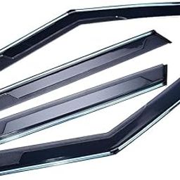Car Door Visor Rain Guard with Chrome Liner SPF Protected Car Rain Guard |Side Wind Deflector Compatible Car Window Rain Guard Kia Seltos Set of 4 Pcs-7