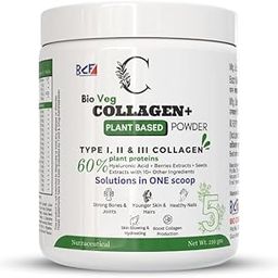 Bio Veg Collagen+ | Plant-Based Veg Collagen Supplement Powder for Women & Men | Type I, II & III | For Healthy Skin, Hair, Joints, & Nails | 60% Plant Proteins | Hyaluronic Acid | Berries Extracts | 210gm-17