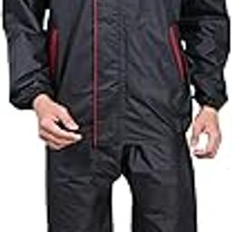 Mens Rainwear For Men, Waterproof Pu Rain Standard Length Jacket With Pants And Carry Bag, Pack Of 1-picture-49