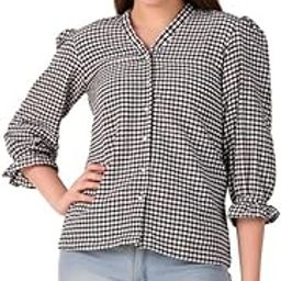black and white gingham check shirt.-image-99