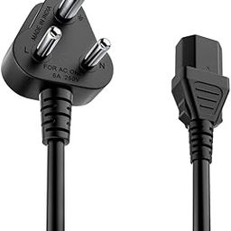 JUAA® 2M Heavy-Duty Computer Power Cable Cord | 18AWG 6A | Compatible with Desktop PC, Monitor, Printer, SMPS, CCTV, and More (Black)-10