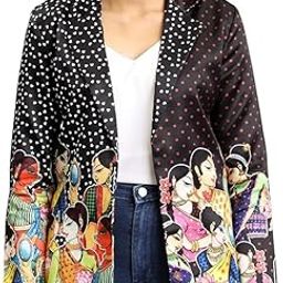Fabcurate Stylish Quirky Jacket for Women Black | Notched Neck with Full Sleeves Jacket for Ladies | Fashionable Casual Wear-27