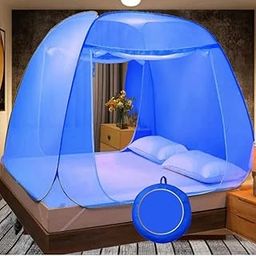 Polyester Adults Washable Foldable Double Bed with Free Saviours Mosquito Net (White, Tent)-image-5