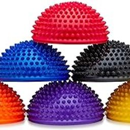 Hedgehog Balance Pods Pilates Ball Exercise Ball Yoga Ball Stability Balance Trainer Dots Plus Balance Pad, Core Body Balancing, Inflatable Stepping Foot Massage Ball (Balance Ball, Pack of 6)-image-19