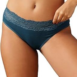 clovia Women's Cotton Mid Waist Hipster Panty with Lace Waistband-picture-43