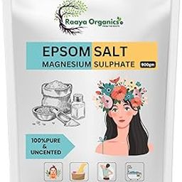 RAAYA ORGANICS PURE EPSOM SALT 900GM | 100% NATURAL MAGNESIUM SULFATE FOR BATH, FOOT SOAK & MUSCLE RECOVERY | DETOX, RELAXATION & STRESS RELIEF | SOOTHING BATH & FOOT SOAK FOR SORE MUSCLES & SKIN DETOX |-image-16