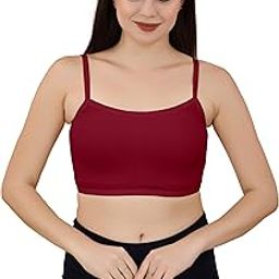 Women's Seamless Sports Bra, Nude Red, Comfortable Wide Straps,Art Women's Cottton Non Padded Non-Wired T-Shirt Bra Magical Bra (Free Size) red Colour(Pack of 1)-picture-46