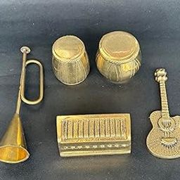 Salvus APP SOLUTIONS Handmade Brass Miniature Musical Instrumental Set Toy for Kids, Home Decor & Gift Showpiece (Gold_Small Size)-picture-19