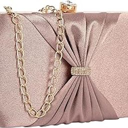 bow formal party clutch with gold chain for women and girls-image-87