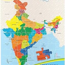 Play & Learn Funskool India Map, Jigsaw Puzzle Game for Kids, 104 Pieces, Educational, Learning & Development, Fun Activity Toy for Childrens, Gift Set for Kid, Age 6+ Years-16