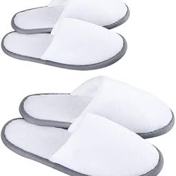 Slippers - Indoor Hotel Slippers Closed Toe, Disposable for Men and Women, Fluffy Coral Fleece, Deluxe Padded Sole for Extra Comfort (Combo, 12 Pairs)-image-25