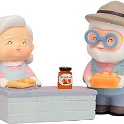LR Decor E-Shop Creative Figurines Old Couples Micro Landscape Ornaments Decoration Gifts Making Bread-image-5