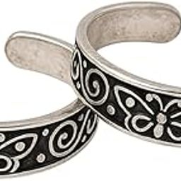 925 Pure Sterling Silver Antique Toe Ring For Women & Girls (1 Pair) Stylish, Adjustable & Comfortable Chandi Bichiya-image-47